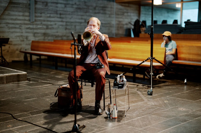 Axel Dörner / DDK Trio & Sachiko M, Soirée Bruit (photo by Lucas Dubuis)